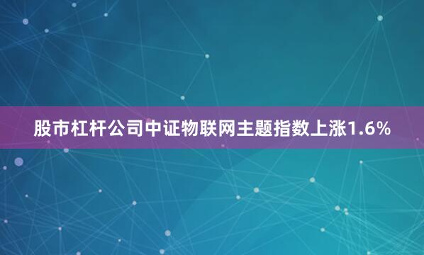股市杠杆公司中证物联网主题指数上涨1.6%