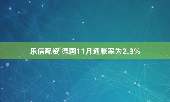乐信配资 德国11月通胀率为2.3%